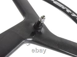 700C Tri Spoke Carbon Wheel Track/Road Bike Front WheelClincher/Tubular Wheel