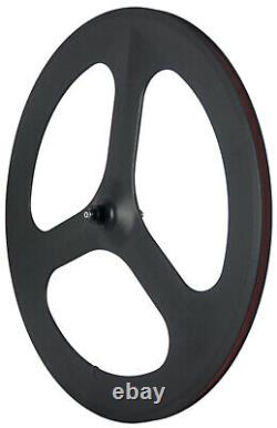 700C Tri Spoke Front Wheel Road Bike Clincher Bicycle Wheel Front Carbon Wheel