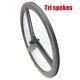 700c Tri Spokes Carbon Wheels Road Bike Wheelset 20mm Width 50mm Depth V Brake