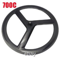 700C Tri Spokes Carbon Wheels Road Bike Wheelset 20MM Width 50MM Depth V Brake