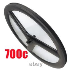 700C Tri Spokes Carbon Wheelset Road Bike Wheels 23MM Width 50MM Depth V Brake
