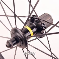 700C Tubular Carbon Road Bike Wheelset Clincher City Bicycle Wheels 60mm + 88mm