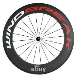 700C Windbreak 88mm Carbon Wheelset Clincher Road Bicycle Racing Carbon Wheels
