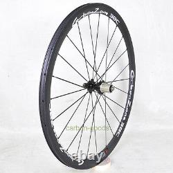 700C road bike rear wheel 38mm Clincher Bicycle white sticker rim 3k matt