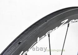 700C road bike rear wheel 38mm Clincher Bicycle white sticker rim 3k matt