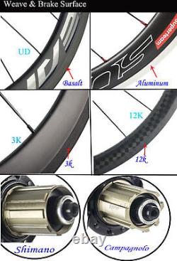 700c 6560 65mm Carbon Bicycle Wheels Road Bike Carbon Wheelset Tubeless Clincher