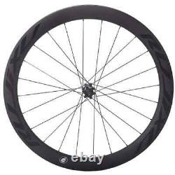 700c Carbon Fiber Road Bike Wheelset Center Lock or 6 Bolt Rim Tubeless Clincher