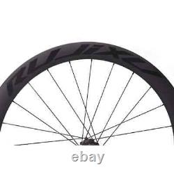 700c Carbon Fiber Road Bike Wheelset Center Lock or 6 Bolt Rim Tubeless Clincher