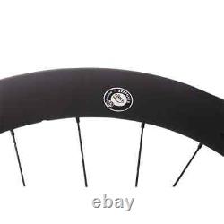 700c Carbon Fiber Road Bike Wheelset Center Lock or 6 Bolt Rim Tubeless Clincher