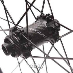 700c Carbon Fiber Road Bike Wheelset Center Lock or 6 Bolt Rim Tubeless Clincher