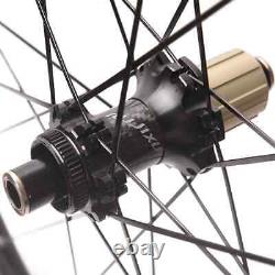 700c Carbon Fiber Road Bike Wheelset Center Lock or 6 Bolt Rim Tubeless Clincher