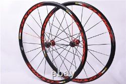 700c Carbon Fiber Road Bike Wheelset V / C Brake Depth 30mm Bicycle Wheels