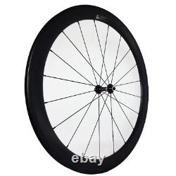 700c Carbon Fiber Tubular Wheels Road Bike Wheelset 50x23/25mm Ceramic DT Hubs