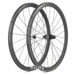 700c Carbon Road Bicycle Wheelset 50x25mm V Brake Clincher Tubular Wheels Glossy