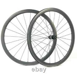 700c Carbon Road Bicycle Wheelset 50x25mm V Brake Clincher Tubular Wheels Glossy