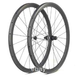700c Carbon Road Bicycle Wheelset 50x25mm V Brake Clincher Tubular Wheels Glossy