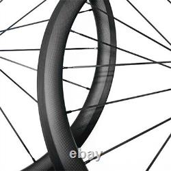 700c Carbon Road Bike Wheels 38x25mm Clincher/Tubular/Tubeless Bicycle Wheelset