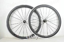 700c Carbon Road Bike Wheelset Clincher Bicycle Wheels with Alloy Brake Surface