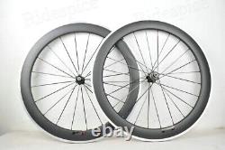 700c Carbon Road Bike Wheelset Clincher Bicycle Wheels with Alloy Brake Surface