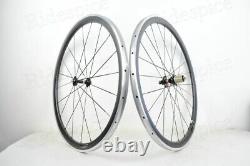 700c Carbon Road Bike Wheelset Clincher Bicycle Wheels with Alloy Brake Surface