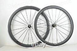 700c Carbon Road Bike Wheelset Clincher Bicycle Wheels with Alloy Brake Surface
