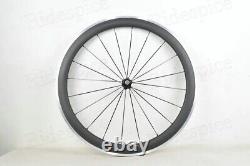 700c Carbon Road Bike Wheelset Clincher Bicycle Wheels with Alloy Brake Surface