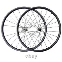 700c Carbon Wheels 30mm Deep 28mm Wide Tubeless Clincher Center Lock HG XDR 24H