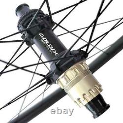 700c Carbon Wheels 30mm Deep 28mm Wide Tubeless Clincher Center Lock HG XDR 24H