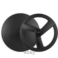 700c Carbon Wheels Front 3 Spokes Rear Disc Road Fixed Gear Bicycle Wheelset