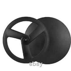 700c Carbon Wheels Front 3 Spokes Rear Disc Road Fixed Gear Bicycle Wheelset