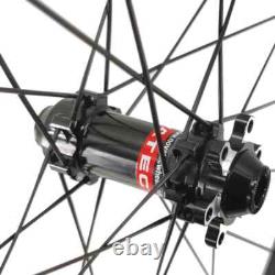 700c Cyclocross Road Bike Carbon Wheelset 25x35/45mm Clincher Center Lock HG XDR