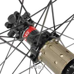 700c Cyclocross Road Bike Carbon Wheelset 25x35/45mm Clincher Center Lock HG XDR