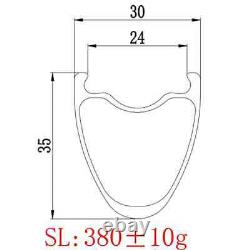 700c Gravel Road Bike Carbon Wheelset 30mm Wide Clincher Tubeless 35mm Deep