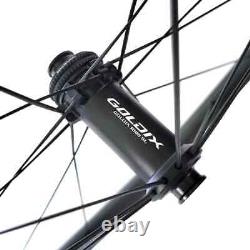 700c Gravel Road Bike Carbon Wheelset 30mm Wide Clincher Tubeless 35mm Deep