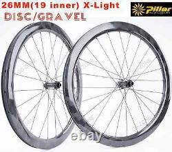 700c Road Bike Carbon Wheels Depth 35-60mm Width 26mm Clincher Tubeless Tubular