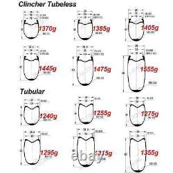 700c Road Bike Carbon Wheels Depth 35-60mm Width 26mm Clincher Tubeless Tubular