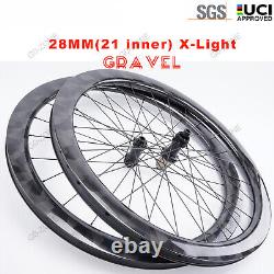 700c Road Bike Carbon Wheels Disc Brake Width 28mm Inner 21mm Depth 33-60mm