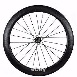 700c Road Bike Wheelset Carbon Fiber Tubular Clincher Bicycle Wheels 25x50mm