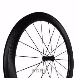 700c Road Bike Wheelset Carbon Fiber Tubular Clincher Bicycle Wheels 25x50mm