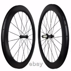 700c Road Bike Wheelset Carbon Fiber Tubular Clincher Bicycle Wheels 25x50mm