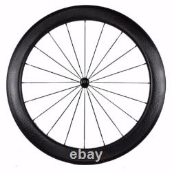 700c Road Bike Wheelset Carbon Fiber Tubular Clincher Bicycle Wheels 25x50mm