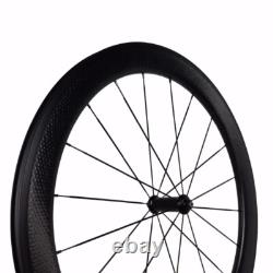 700c Road Bike Wheelset Carbon Fiber Tubular Clincher Bicycle Wheels 25x50mm