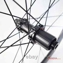 700c Road Carbon Wheels 25mm Wide 35 38 45 55mm Depth Clincher Tubuless Tubular