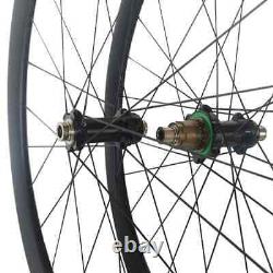 700c Road Gravel Bike Carbon Wheels 40mm Deep 30mm Wide 24h Clincher Tubeless