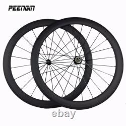 700c Tubular Clincher Bicycle Wheels Road Bicycle Carbon Fiber Wheelset 50x23mm