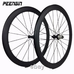 700c Tubular Clincher Bicycle Wheels Road Bicycle Carbon Fiber Wheelset 50x23mm