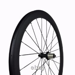 700c Tubular Clincher Bicycle Wheels Road Bicycle Carbon Fiber Wheelset 50x23mm