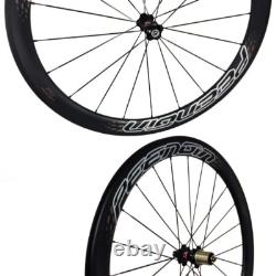 700c Tubular Clincher Bicycle Wheels Road Bicycle Carbon Fiber Wheelset 50x23mm
