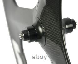 70mm Depth Tri Spoke Cincher Wheels Road Bike Front+Rear Carbon Wheelset 700C