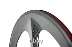 70mm Tri Spoke Carbon Wheels Road/Track Bike Wheel 3 Spoke 700C Clincher Bike